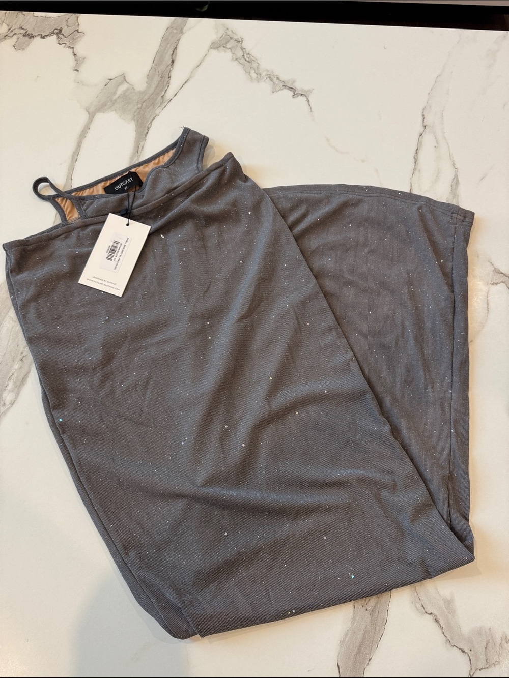 NWT Outcast Silver Maxi Skirt
